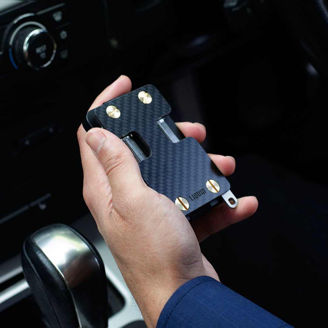 Carbon Fiber Liquid Wallet (Brass Screws)