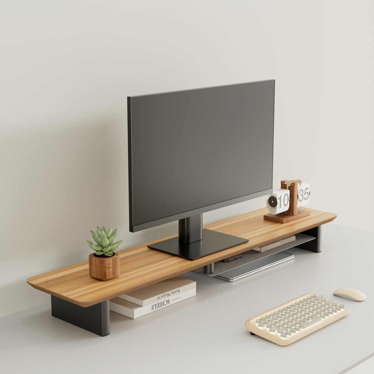 Liquid Monitor Desk Shelf