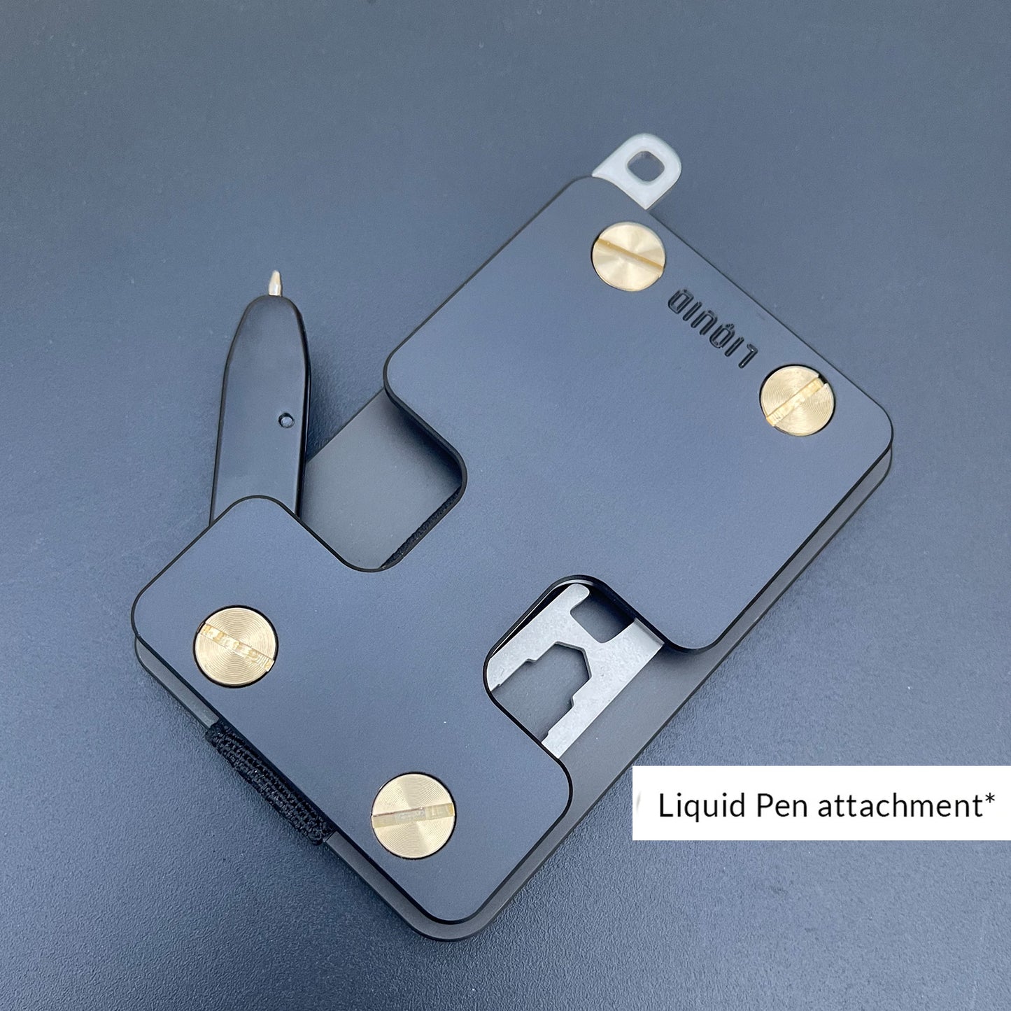 Liquid Wallet Matte Black (Brass screws)